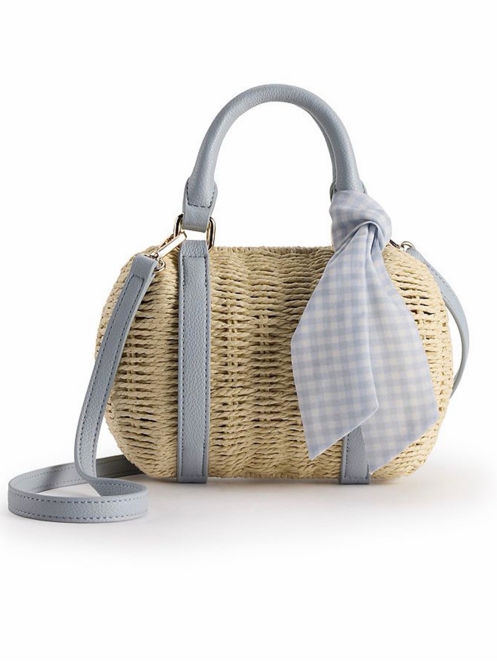 LC Lauren Conrad SOL Wicker Top Handle Bag